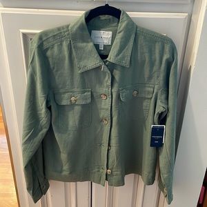 NWT Lucky Brand Green Linen Jacket/Shirt